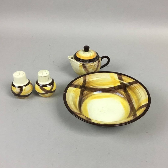 Vernonware Organdie Salt and Pepper Shaker , Creamer, and Bowl Mid Century - Picture 1 of 7